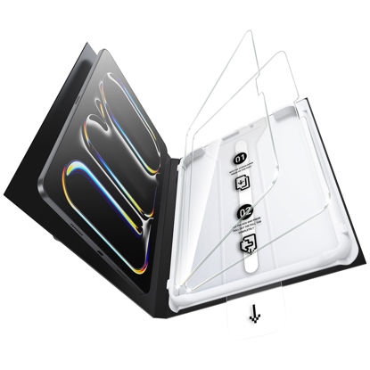 Picture of SMARTDEVIL 2 Pack Screen Protector for iPad Pro 11-inch (M4) with Easy Installation Frame, 9H Clear Tempered Glass Film, Anti-Shatter, Bubble Free,Dust-Free Box