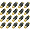 Picture of Warmstor 20 Pack RCA Female to Female Coupler Audio Video Adapter Gold Plated, for Phono,Speaker,RCA Cable,Amplifier