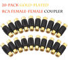 Picture of Warmstor 20 Pack RCA Female to Female Coupler Audio Video Adapter Gold Plated, for Phono,Speaker,RCA Cable,Amplifier