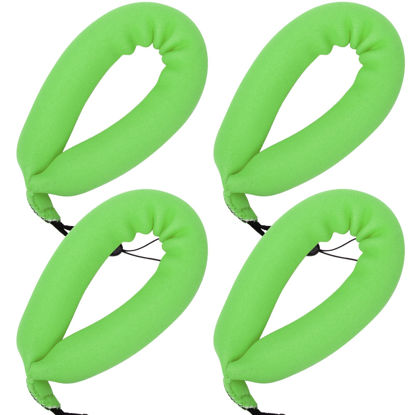 Picture of Catcan 4Pcs Waterproof Camera Float Strap, Strong Universal Floating Strap, Lightweight Waterproof Camera Float Foam Strap for Underwater Camera/Cell Phone with Waterproof Case/Keys (Green)