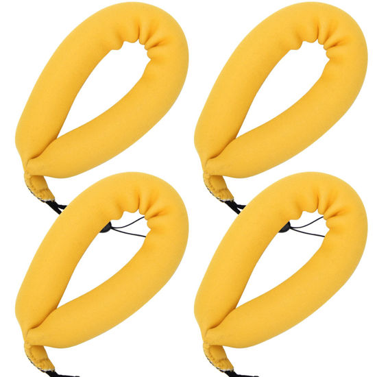 Picture of Catcan 4Pcs Waterproof Camera Float Strap, Strong Universal Floating Strap, Lightweight Waterproof Camera Float Foam Strap for Underwater Camera/Cell Phone with Waterproof Case/Keys (Yellow)