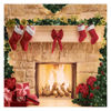Picture of Allenjoy 6 x 6 FT Christmas Fireplace Backdrop Photography Background Portrait Photobooth Xmas Party Banner Decorations Photo Studio Props
