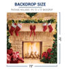 Picture of Allenjoy 6 x 6 FT Christmas Fireplace Backdrop Photography Background Portrait Photobooth Xmas Party Banner Decorations Photo Studio Props