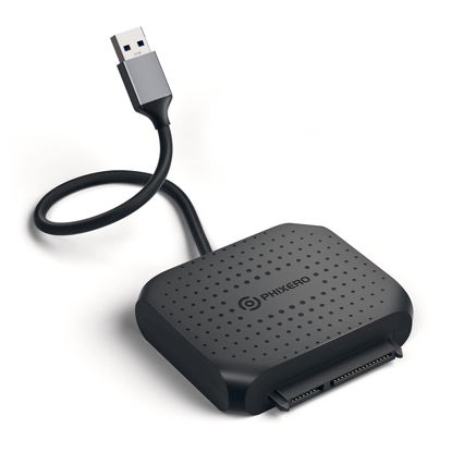 Picture of PHIXERO SATA to USB 2.0 Adapter for 2.5" SSD/HDD, SATA to USB for Samsung/Seagate/WD/SanDisk Drives, USB to SATA Adapter Compatible with Laptop/Desktop/HD TV/PS5/PS4/Xbox