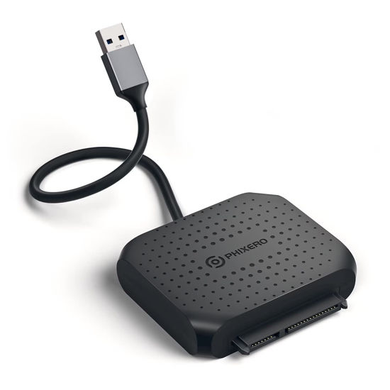 Picture of PHIXERO SATA to USB 2.0 Adapter for 2.5" SSD/HDD, SATA to USB for Samsung/Seagate/WD/SanDisk Drives, USB to SATA Adapter Compatible with Laptop/Desktop/HD TV/PS5/PS4/Xbox