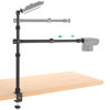 Picture of Overhead Camera Mount Table Stand with 2 Section Telescopic Arm, 13"-33" Adjustable Light Stand Mount with Table C Clamp/Swiveling Ball Head for DSLR Camera, Phone, Ring Light, Webcam
