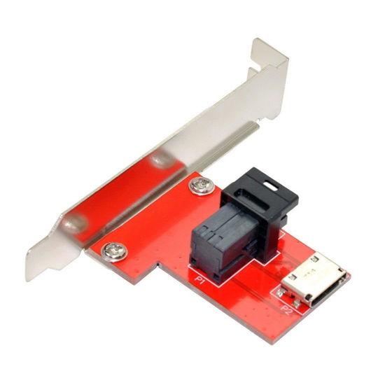 Picture of Chenyang Mini SAS HD SFF-8643 PCI-Express 4.0 to Oculink SFF-8611 SFF-8612 PCBA Female Adapter with Bracket