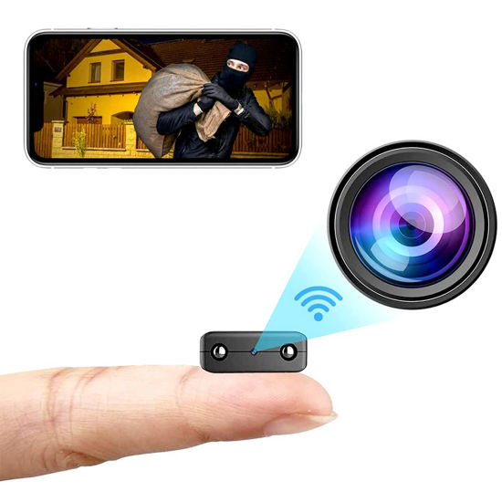 Picture of Pyzzia Wi-Fi Camera 1080P HD Smart Home Cameras Mini Cameras Cam with Motion Sensor Night Vision App Control Cellphone Control No Battery No Need Wi-Fi