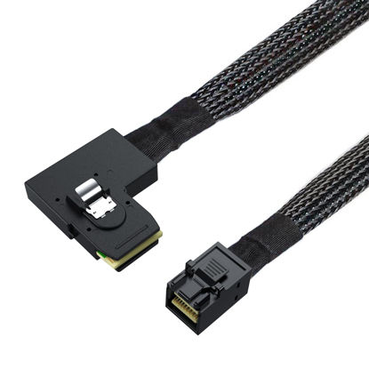 Picture of CableCreation Internal Mini SAS HD Cable, 1.6FT Mini SAS SFF-8643 to Mini SAS 36Pin SFF-8087 Left Angle Cable, Mini SAS 36Pin to SFF-8643 Cable, 0.5M (12Gb/s)
