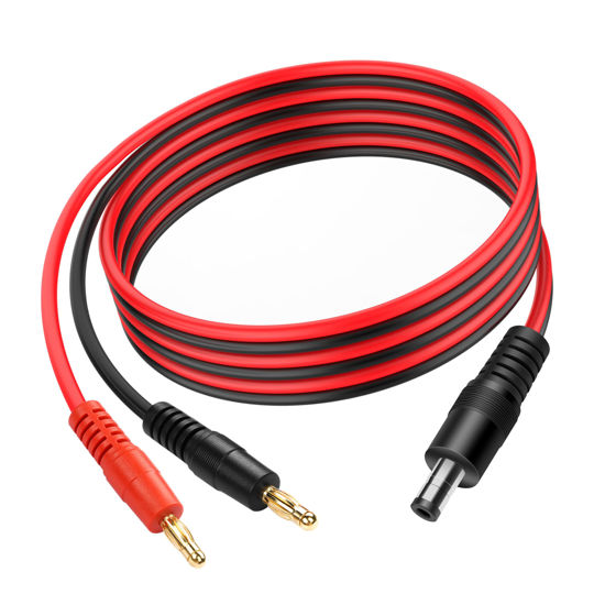 Picture of YACSEJAO 14AWG DC5525 to 4mm Banana Cable 3FT/1M DC 5.5mm x 2.5mm to 4mm Banana Plug Cable DC 12V-24V Instrumentation Equipment Connector (DC5.5 * 2.5MM)