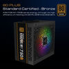 Picture of GAMDIAS RGB Gaming PC Power Supply 750W 80 Plus Bronze Certified 750 Watt PSU for Computers with Active PFC, Kratos M1-750B