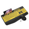 Picture of Wireless Keyboard and Mouse Combo - Large Print Ergonomic Keyboard with Wrist Rest, Phone Holder, Sleep Mode, Silent 2.4GHz Keyboard Mouse Set for Computer, Laptop, PC, Mac, Windows - Trueque