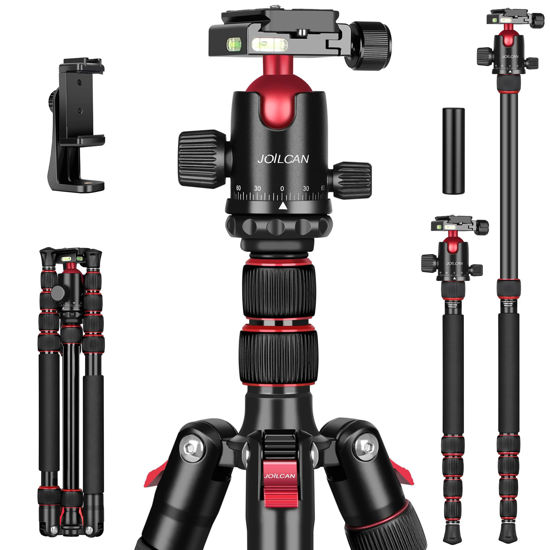Picture of Victiv 80/85 inches Heavy Duty Tripod for Camera and Phone, 85" Camera Monopod Tripod, DSLR Binoculars Spotting Scope Camcorders Video Tripod Stand, 360 Degree Ball Head, 35 lbs Loads
