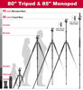 Picture of Victiv 80/85 inches Heavy Duty Tripod for Camera and Phone, 85" Camera Monopod Tripod, DSLR Binoculars Spotting Scope Camcorders Video Tripod Stand, 360 Degree Ball Head, 35 lbs Loads