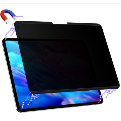 Picture of Peslv Magnetic Privacy Screen Protector for iPad Pro 13 Inch 7th (2024, M4), Removable Anti Blue Light Glare Spy Private Filter, High Sensitive Bubble-Free Easy Install Black Security Screen