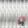 Picture of 4 Pack Silver Foil Fringe Curtain Backdrop, 3.28Ft x 8.2Ft Metallic Tinsel Foil Fringe Streamer Curtains for Photo Booth Props, Birthday, Wedding, New Year’s, Christmas Decoration Party Supplies