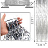 Picture of 4 Pack Silver Foil Fringe Curtain Backdrop, 3.28Ft x 8.2Ft Metallic Tinsel Foil Fringe Streamer Curtains for Photo Booth Props, Birthday, Wedding, New Year’s, Christmas Decoration Party Supplies