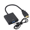 Picture of HDMI to VGA with 3.5mm Audio Cable, Gold-Plated HDMI to VGA Adapter Compatible for Computer, Desktop, Laptop, PC, Monitor, Projector, HDTV, Chromebook, Raspberry Pi, Roku, Xbox and More - Black