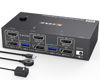 Picture of 4K@144Hz KVM Switch 2 Monitors 2 Computers 8K@60Hz, MLEEDA HDMI and Displayport Dual Monitor KVM Switch with 4 USB 3.0 Port for Keyboard Mouse Printer, with Wired Remote, Power Adapter and USB Cables