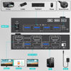 Picture of 4K@144Hz KVM Switch 2 Monitors 2 Computers 8K@60Hz, MLEEDA HDMI and Displayport Dual Monitor KVM Switch with 4 USB 3.0 Port for Keyboard Mouse Printer, with Wired Remote, Power Adapter and USB Cables