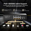 Picture of MokerLink 10 Port Gigabit PoE Switch, 8 GE PoE+, 2 GE Uplink, 10/100/1000Mbps, 120W 802.3af/at PoE, Fanless Plug & Play Ethernet Switch
