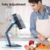 Picture of CreaDream Tablet Stand for iPad, Aluminum Tablet Holder with Heavy-Duty Base for Desk, Fully Adjustable Angle, Compatible with iPad Pro Air Mini, Galaxy Tab, Surface Pro, Kindle 4.7''-13", Black