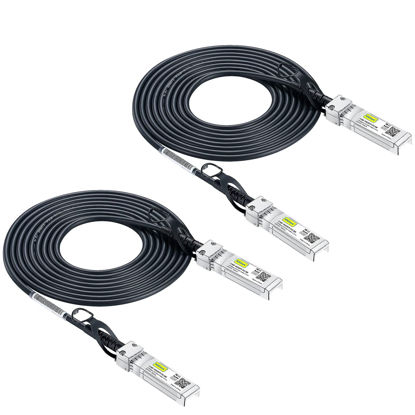 Picture of 10G SFP+ DAC Twinax Cable, Passive, Compatible with Cisco SFP-H10GB-CU3M, Ubiquiti UniFi, Fortinet and More, 3 Meter(10ft), 2-Pack