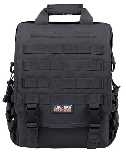 Picture of Seibertron Waterproof Molle Tactical 14"(inch) Laptop Sling BAG Backpack Black