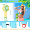 Picture of Woanger 24 Pack Mini Handheld Fan Bulk 1 Speed USB Electric Fan with Data Line Battery Operated Mini Fan Rechargeable Portable Small Hand Held Fan Electric Fan for Travel
