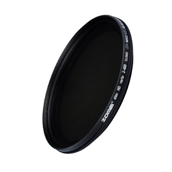 Picture of 55mm Ultra Slim ND2-ND400 Fader Variable Neutral Density Adjustable Lens Filter Ultra Slim ND Filter Optical Glass