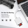 Picture of USB Data Cable, USB C SD Card Reader, 2 in 1 Type C Memory Card Reader, Micro TF Adapter Trail Camera Viewer Plug and Play Compatible with Samsung Android Laptop (2 Packs)