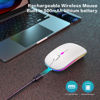 Picture of AIKOKOK Wireless Bluetooth Mouse,LED Rechargeable Laptop Mouse.Portable Computer Mice use(BT5.2 and USB 2.4G) Dual Mode Connection,Silent,Slim,for Apple Laptop/ipad Tablet/Mac/PC. (White)