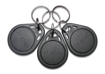 Picture of AuthorizID 10 - 26 Bit H10301 125 KHz Proximity Thin Grey Fobs Wiegand T5577 chip. Compatible with 1386 1326 7610 1586 1391 and 1346. Works with Nearly All Access Control Systems. Free tech Support.
