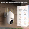 Picture of Dzees 360° PTZ Security Cameras Wireless Outdoor WiFi, 2K Battery Powered Home Security Camera Indoor, Spotlight & Siren, Color Night Vision, 2-Way Talk, AI Motion Detection, IP66, SD/Cloud 4-Pack