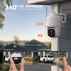 Picture of Dzees 360° PTZ Security Cameras Wireless Outdoor WiFi, 2K Battery Powered Home Security Camera Indoor, Spotlight & Siren, Color Night Vision, 2-Way Talk, AI Motion Detection, IP66, SD/Cloud 4-Pack