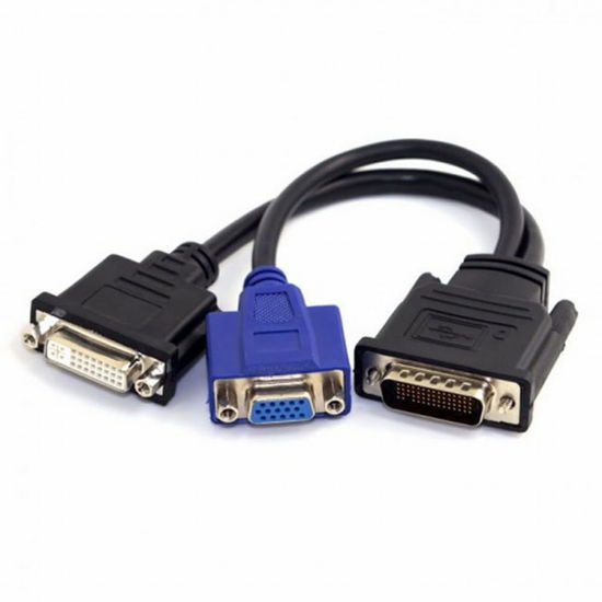 Picture of CY Cable LFH 60Pin DMS 59pin Male to Dual DVI 24+5 Female VGA RGB 15pin Female Splitter Extension 15cm for Graphics Card