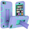 Picture of WOGROO Protective Case Compatible with Apple iPod Touch, iPod Touch 7 Case, iPod Touch 6 Case-Hybrid Shockproof iPod Case with Kickstand - Full-Body Cover with Rugged Drop Protection - Purple/Green