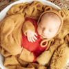 Picture of Newborn Photography Props Boys Mohair Bee Sleeved Stretch Hat Romper Baby Photo Props Outfits Hat Footed Bodysuit Photoshoot (Yellow)