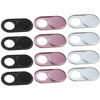 Picture of HKDGYHON Webcam Cover, Camera Cover Slide, 0.027in Ultra-Thin Metal Camera Cover for Laptop, PC, MacBook, iMac, iPad, iPhone, Smartphone, Web Camera Protect Your Privacy (Black/Pink/Silver-12 Pack)