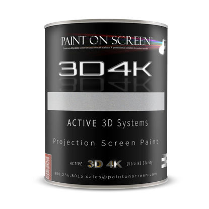 Picture of Paint On Screen 3D4K Projector Screen Paint with 2.4 Gain | Single-Coat Projector Paint For Picture Perfect 1080 HD and 4K UHD Clarity | Designed For Active 3D Systems | Silverish Light Gray, 1 Gallon