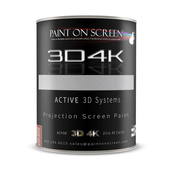 Picture of Paint On Screen 3D4K Projector Screen Paint with 2.4 Gain | Single-Coat Projector Paint For Picture Perfect 1080 HD and 4K UHD Clarity | Designed For Active 3D Systems | Silverish Light Gray, 1 Gallon