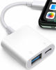 Picture of Fubiaofei USB Adapter for iPhone/iPad, LᎥghtnᎥng to USB Female OTG Adpater,USB3 to iPad Adapter with Charging Port,Supports FlashDrives,MIDI,SD Card Reader and Mouse,Plug&Play