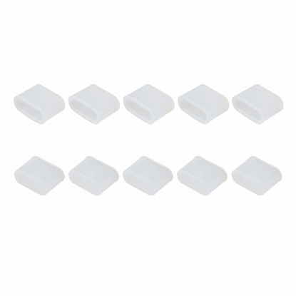 Picture of Futheda 10PCS Silicone USB 3.1 Type C Male Interface Port Plug Cover Stopper Anti Dust Cap Protector - Clear