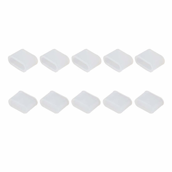 Picture of Futheda 10PCS Silicone USB 3.1 Type C Male Interface Port Plug Cover Stopper Anti Dust Cap Protector - Clear