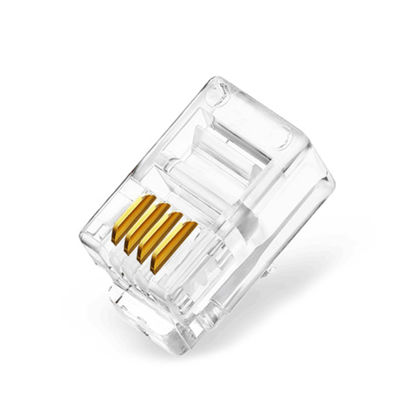 Picture of JODROAD 50Pack Telephone Modular Plug RJ9/RJ10 4P4C Connectors for Phone Line Cord (4P4C)
