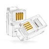 Picture of JODROAD 50Pack Telephone Modular Plug RJ9/RJ10 4P4C Connectors for Phone Line Cord (4P4C)