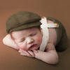 Picture of Holibeat Newborn Boy Christmas Green Photography Props Baby Boy Xmas Photo Shoot Outfits Infant Gentleman Romper Suits with Hat (olive)