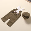 Picture of Holibeat Newborn Boy Christmas Green Photography Props Baby Boy Xmas Photo Shoot Outfits Infant Gentleman Romper Suits with Hat (olive)