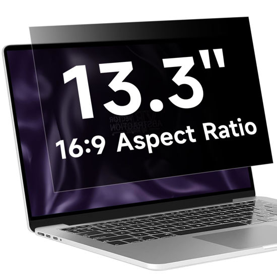 Picture of 13.3 Inch 16:9 Laptop Privacy Screen Filter, Anti Blue Light Glare & Anti Scratch Computer Privacy Shield for 13" with 16:9 Aspect Ratio Laptop