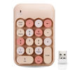 Picture of Lomiluskr Wireless Numeric Keypad with 2.4G USB Receiver, Cute Colorful Round Keycaps, Portable Financial Accounting Numpad Number Keyboard, Suitable for PC, Laptop (Milk Tea)